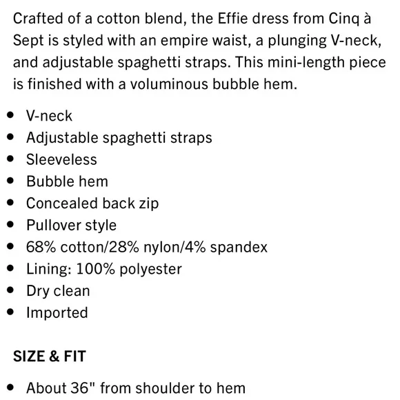 Cinq a sept Effie Bubble Mini Dress.  Size 10 - Picture 9 of 11